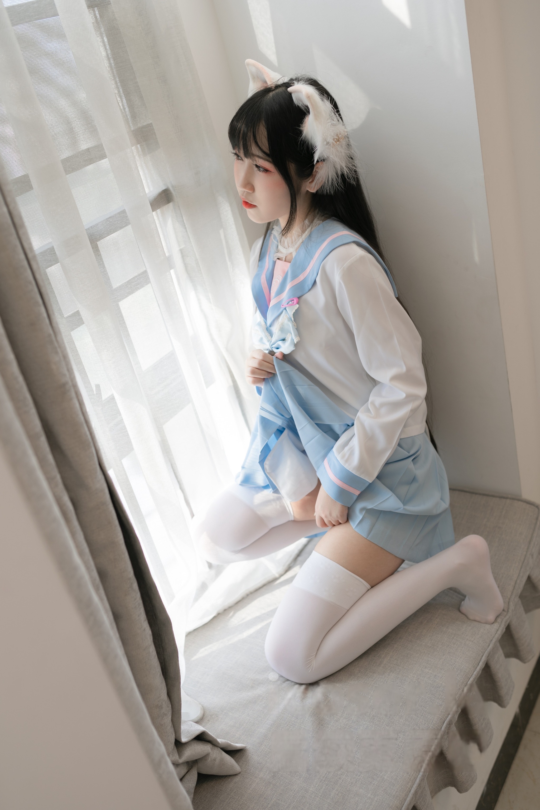 不呆猫 - NO.061 白色兔子JK[63P]-XikXak